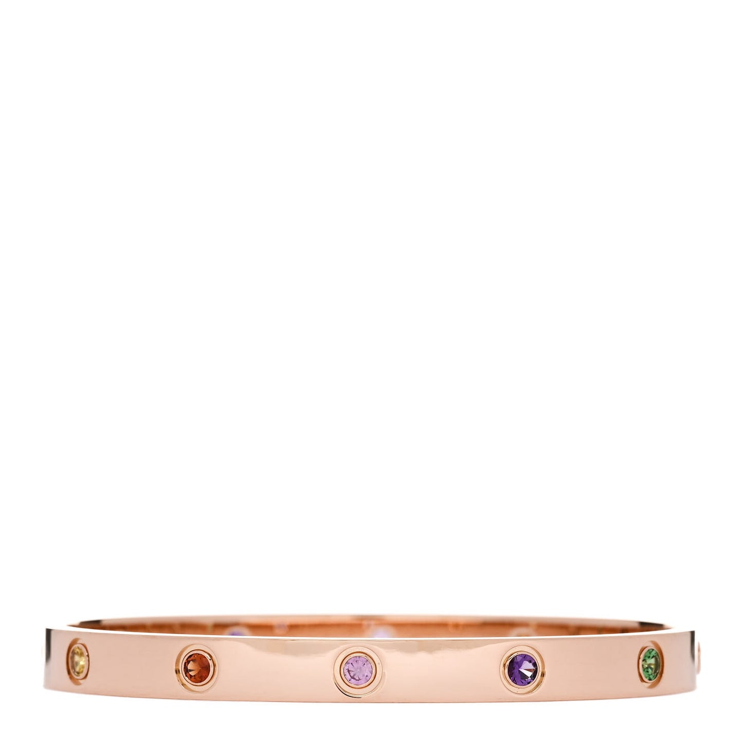 18K Pink Gold Sapphire Garnet Amethyst LOVE Bracelet 18
