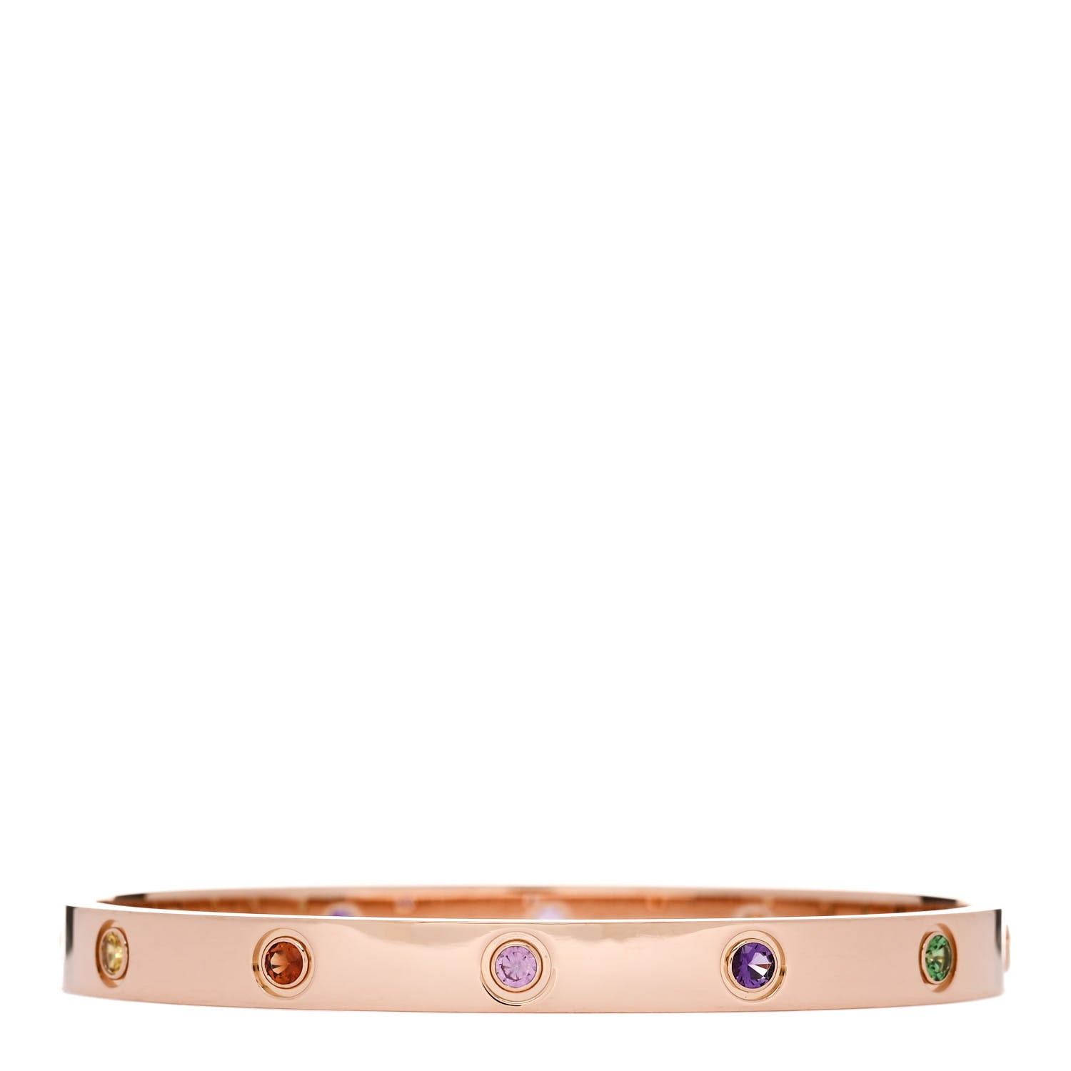 Cartier 18K Pink Gold Sapphire Garnet Amethyst LOVE Bracelet 18 2 of 9