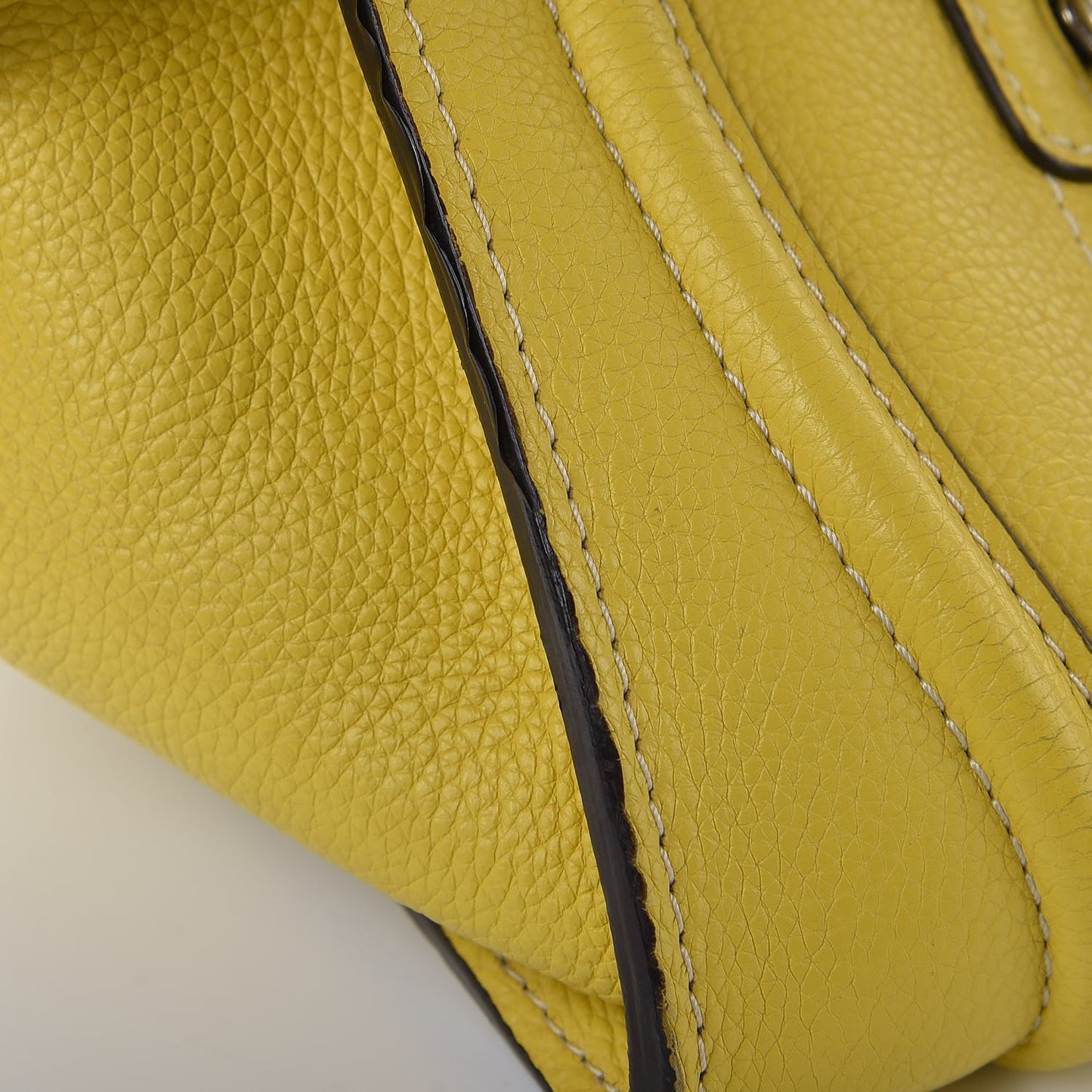 Drummed Calfskin Mini Luggage Citron