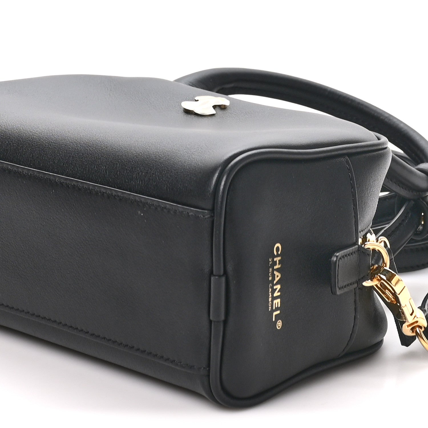 Chanel Calfskin Small Perfect Bowling Bag Black 9 of 11