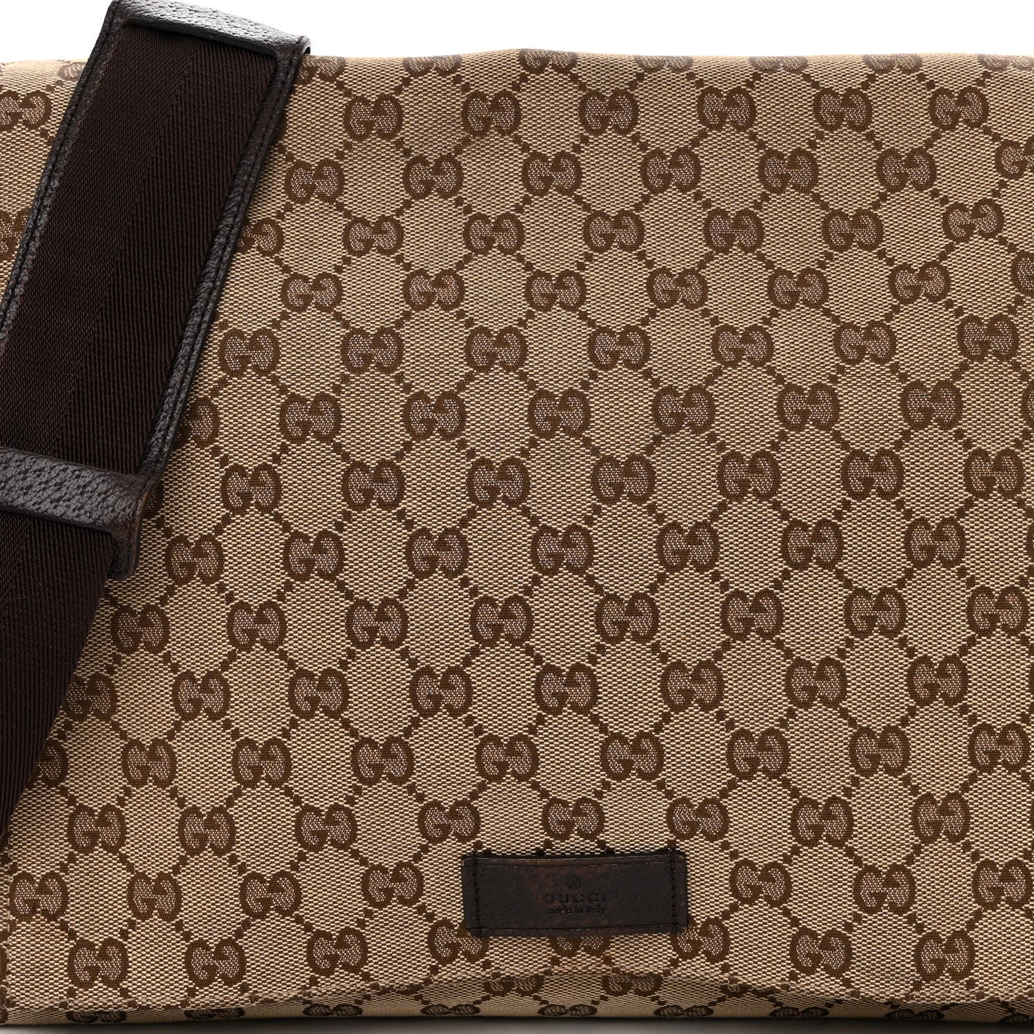 Gucci Monogram Small Flap Messenger Bag Beige Dark Brown 7 of 10