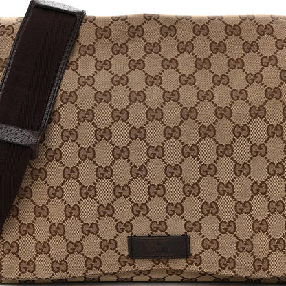 Gucci Monogram Small Flap Messenger Bag Beige Dark Brown 7 of 10
