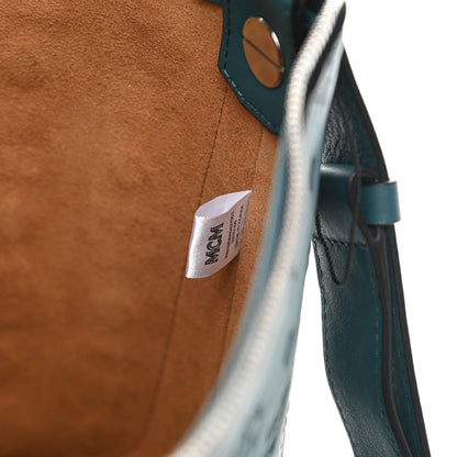 MCM Calfskin Ottomar Monogram Medium Klara Hobo Blue 7 of 10