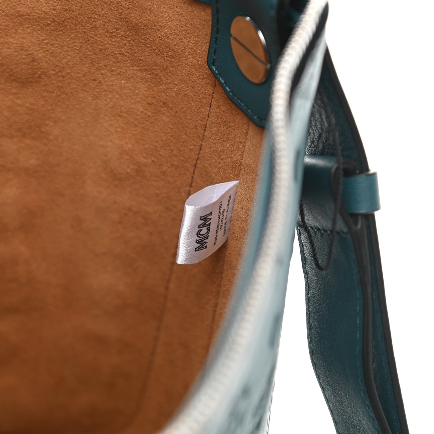 MCM Calfskin Ottomar Monogram Medium Klara Hobo Blue 7 of 10
