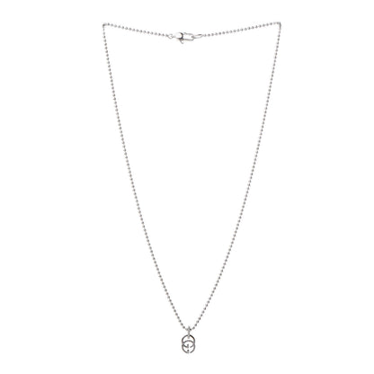 Gucci 18K White Gold Diamond Running GG Pendant Necklace 3 of 7