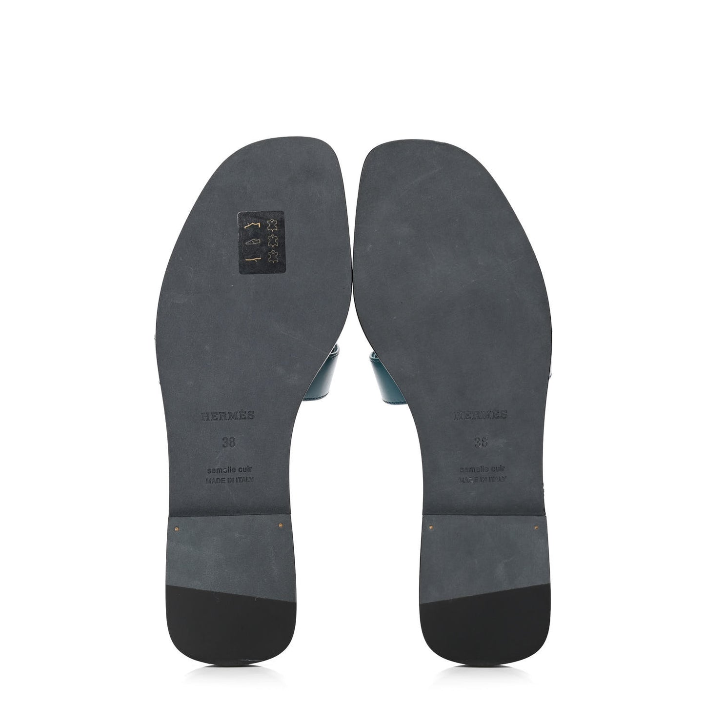 Box Calfskin Oran Sandals 38 Blue Velvet