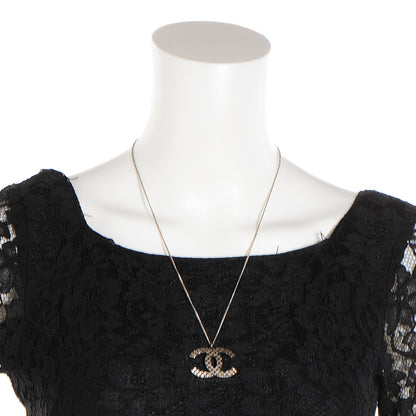Chanel Quilted CC Pendant Necklace Silver 2 of 5