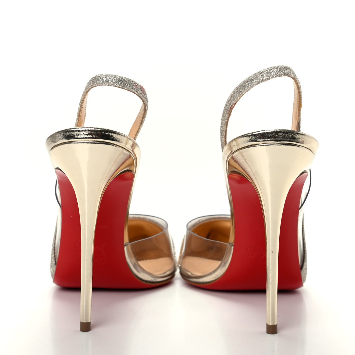 Mini Glitter PVC Specchio Optisexy 100 Pumps 38 Ivory Light Gold