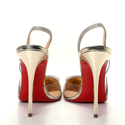Christian Louboutin Mini Glitter PVC Specchio Optisexy 100 Pumps 38 Ivory Light Gold 7 of 10