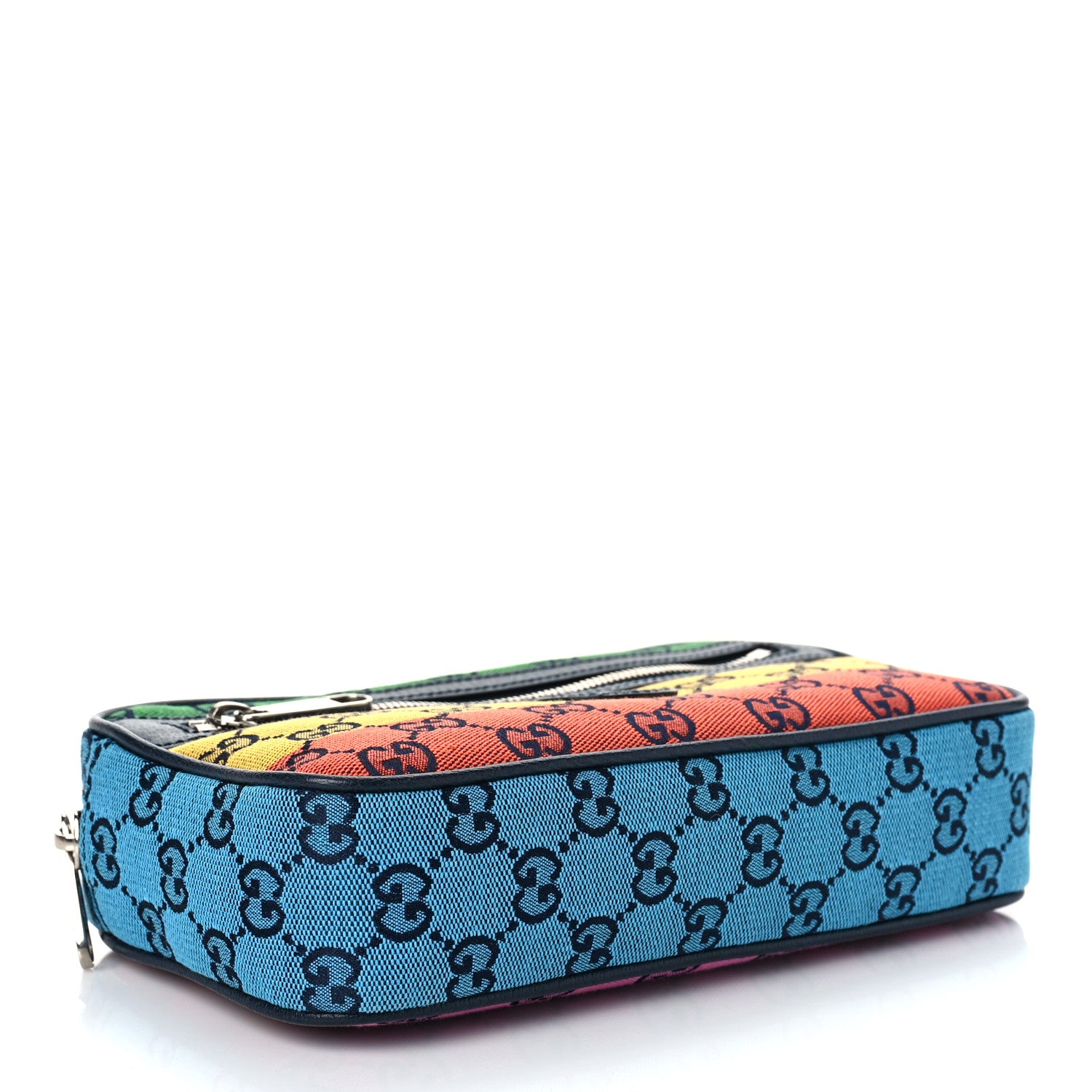 Gucci Monogram Multicolor Retro Interlocking G Belt Bag 95 38 Blue Rainbow Light Blue 4 of 10