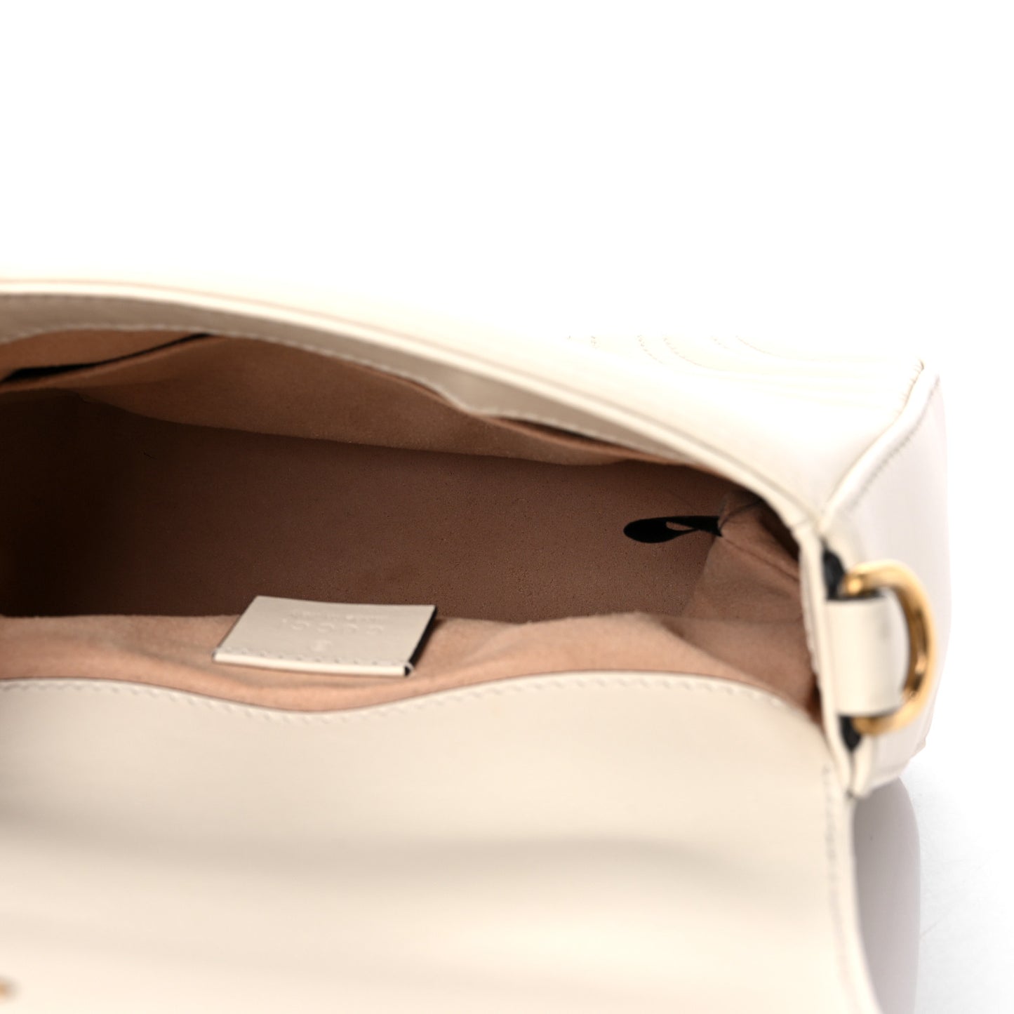 Calfskin Matelasse Mini GG Marmont Top Handle Shoulder Bag White