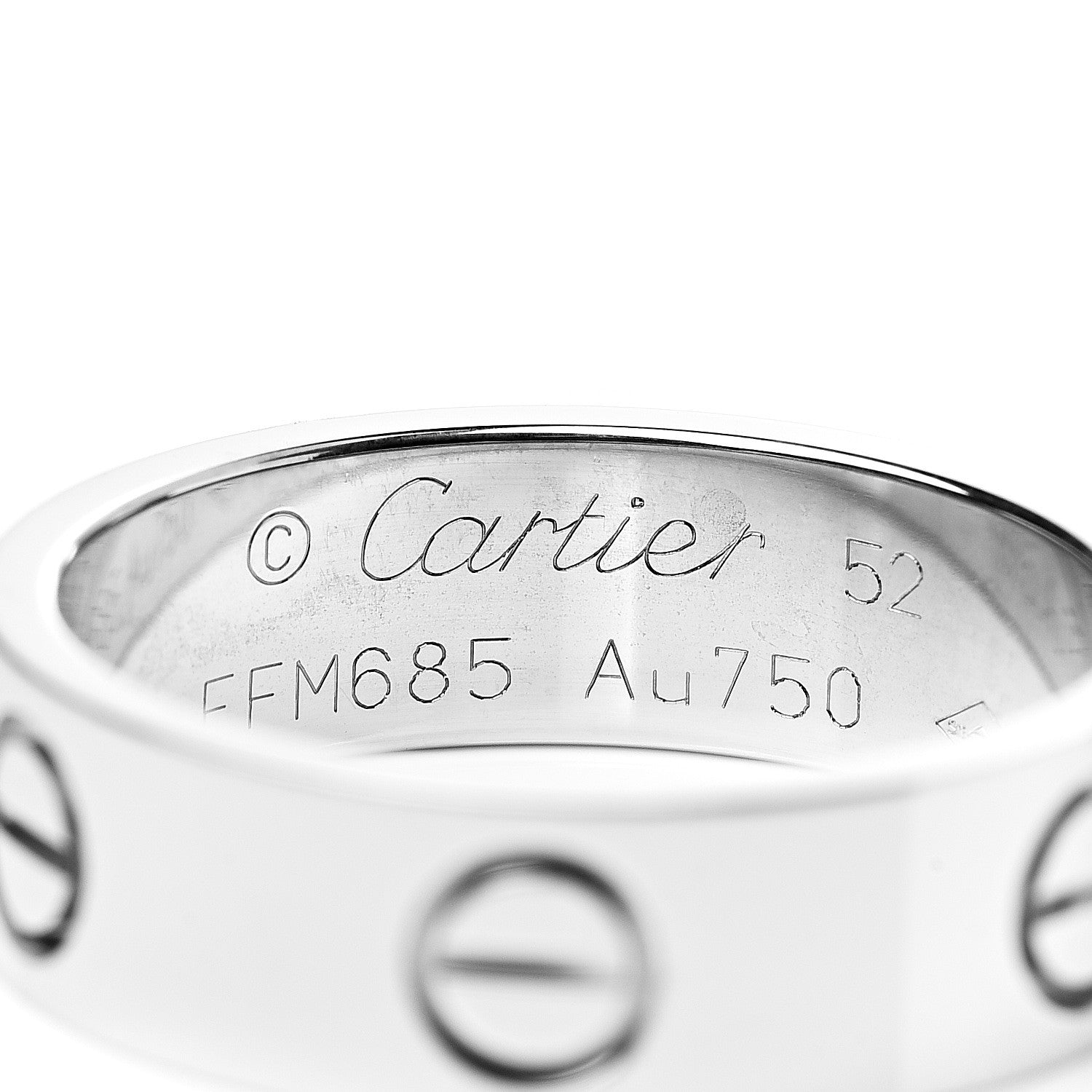 Cartier 18K White Gold 5.5mm LOVE Ring 52 6 4 of 5