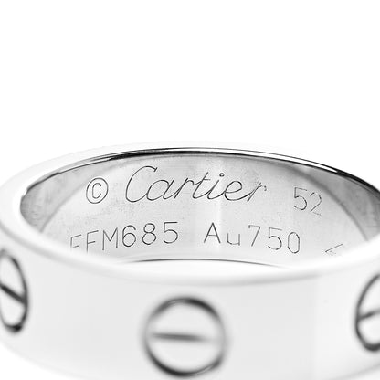 Cartier 18K White Gold 5.5mm LOVE Ring 52 6 4 of 5