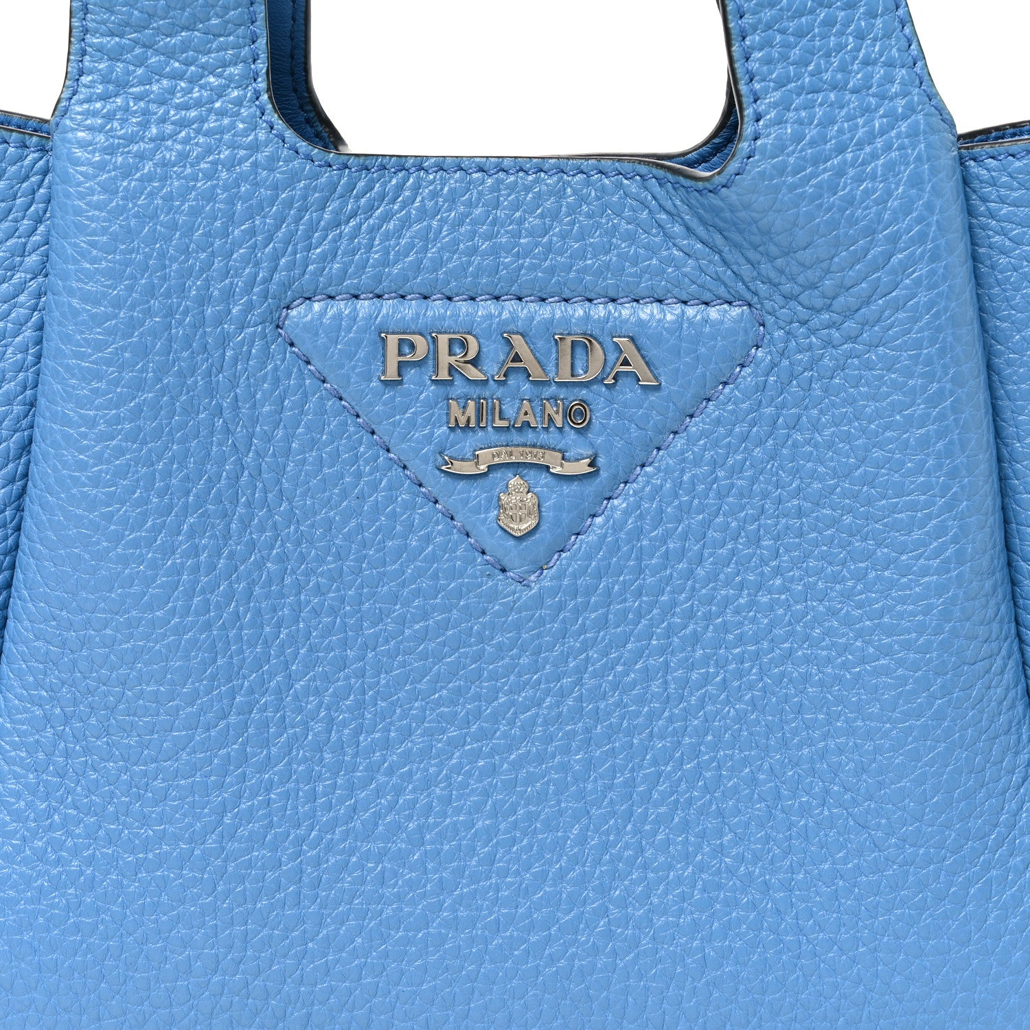 Prada Vitello Daino Soft Mini Dynamique Tote Cobalto 7 of 9
