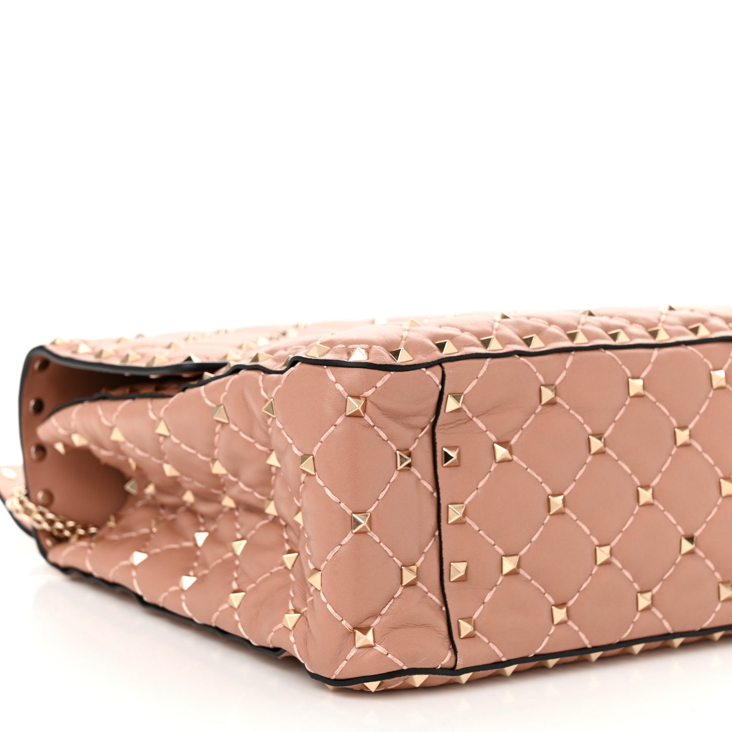 Nappa Large Rockstud Spike Shoulder Bag Poudre