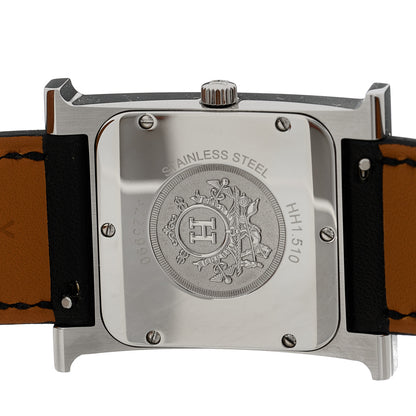Hermes Stainless Steel Barenia 26mm Heure H Hour Quartz Watch Noir 4 of 5
