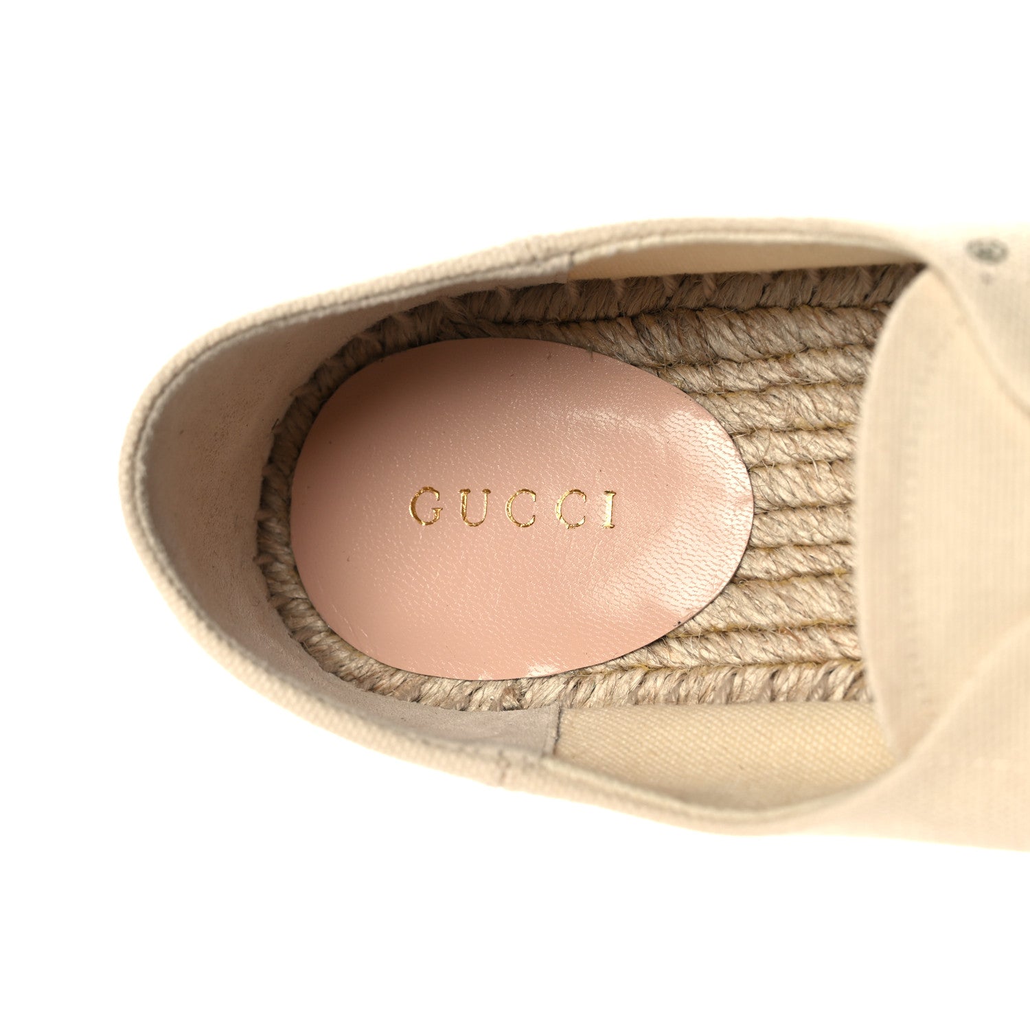 Gucci Canvas Logo Lace-Up Platform Espadrilles 39.5 Greggio Grege 7 of 8
