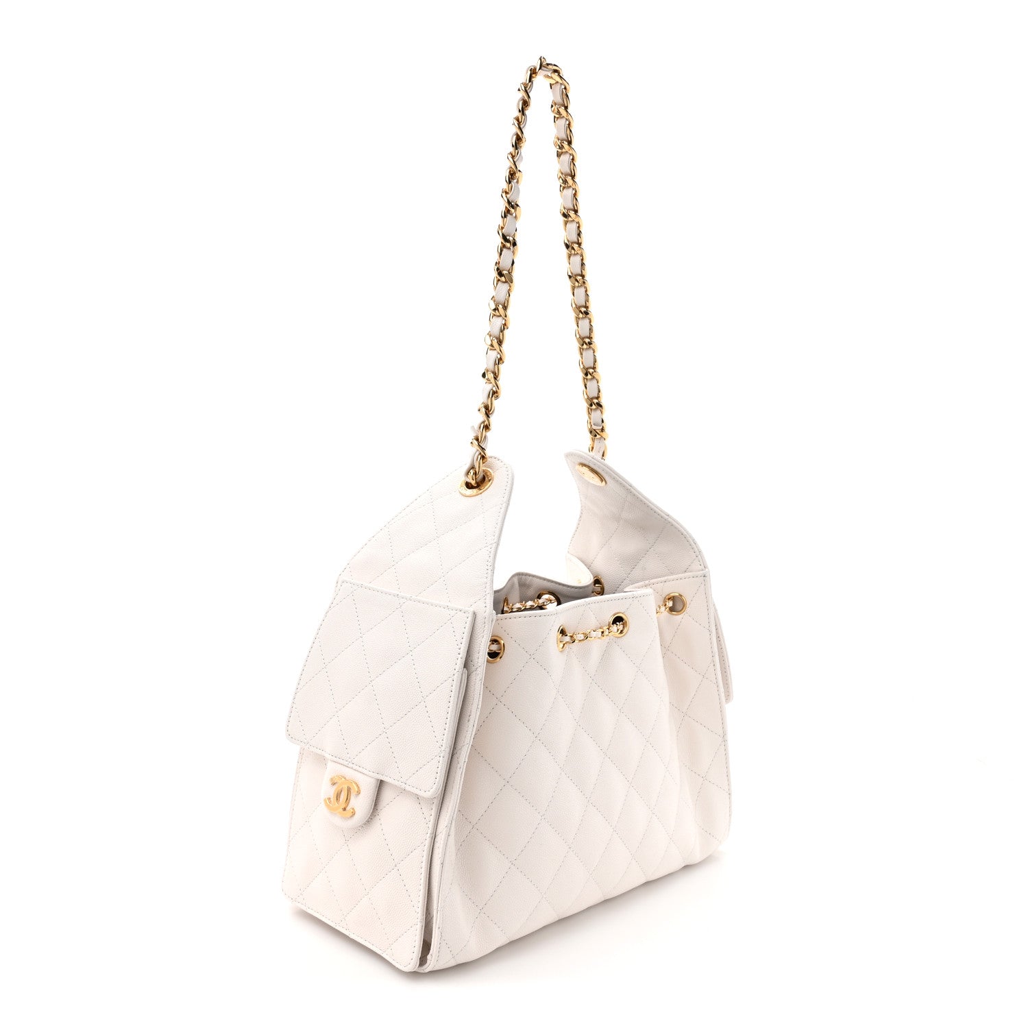 Chanel Caviar Quilted Small Chanel 25 Handbag White 2 of 9