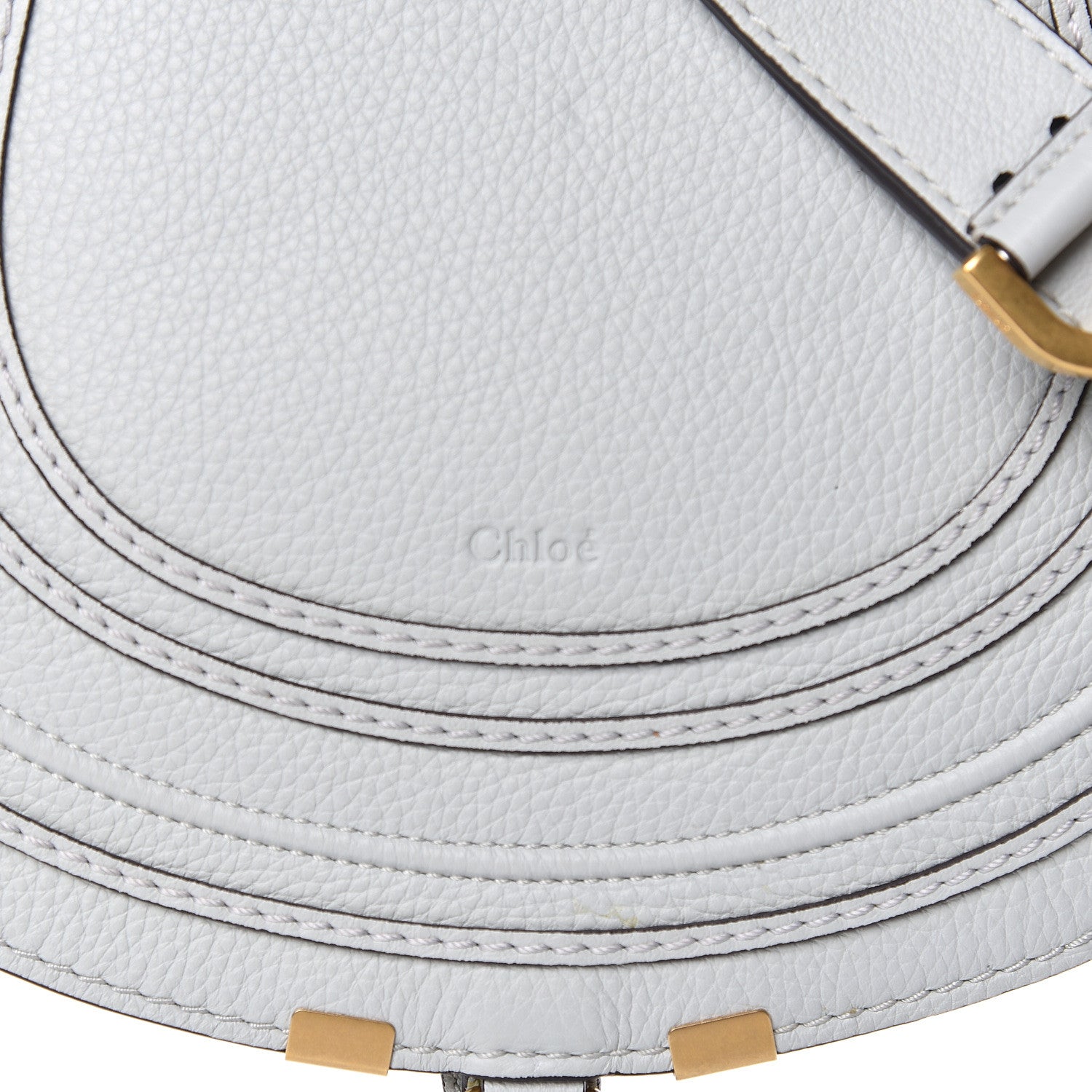 Chloe Grained Calfskin Medium Marcie Saddle Bag Airy Grey 10 of 10