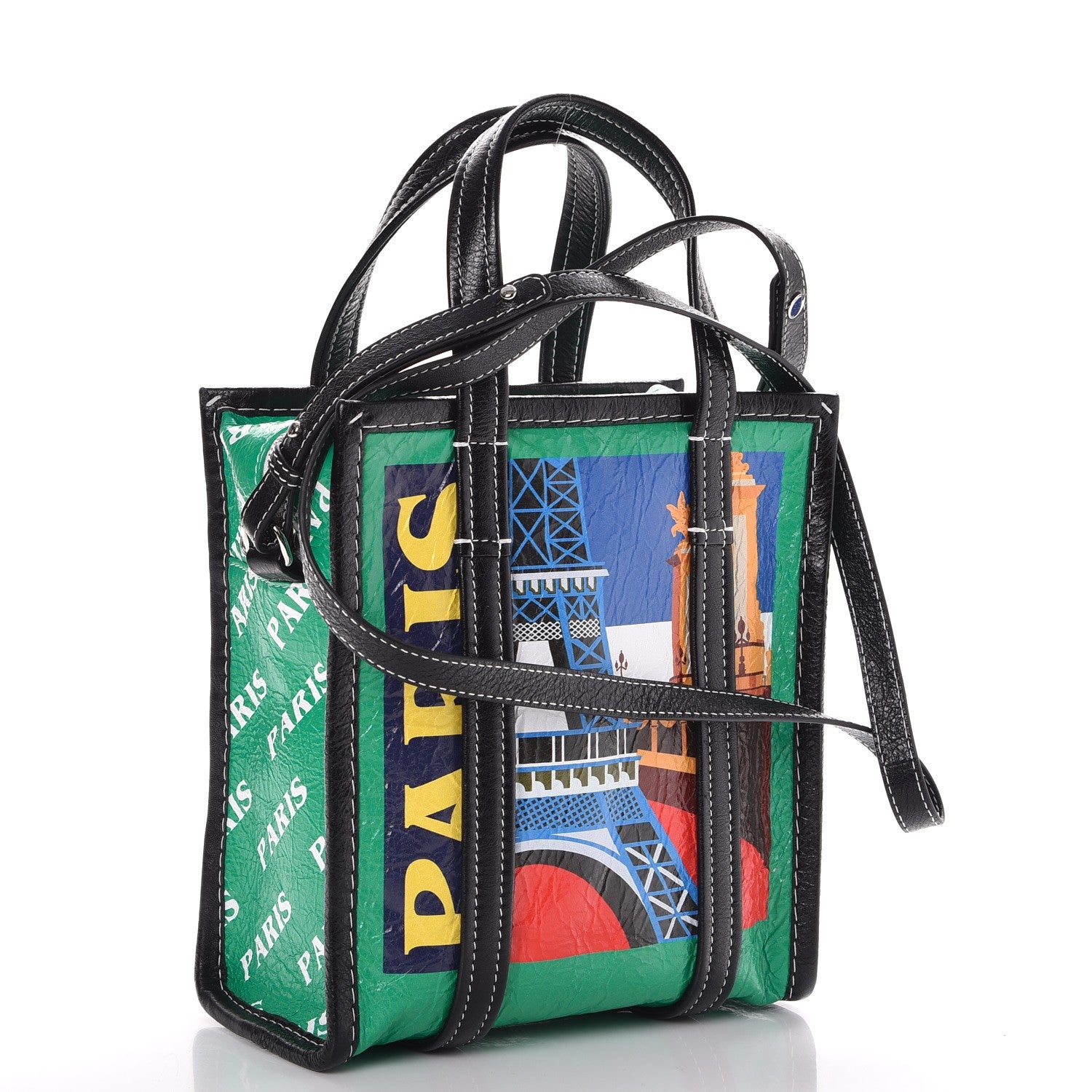 Balenciaga Agneau Arena Paris Print XS Bazar Shopper Tote 3 of 7