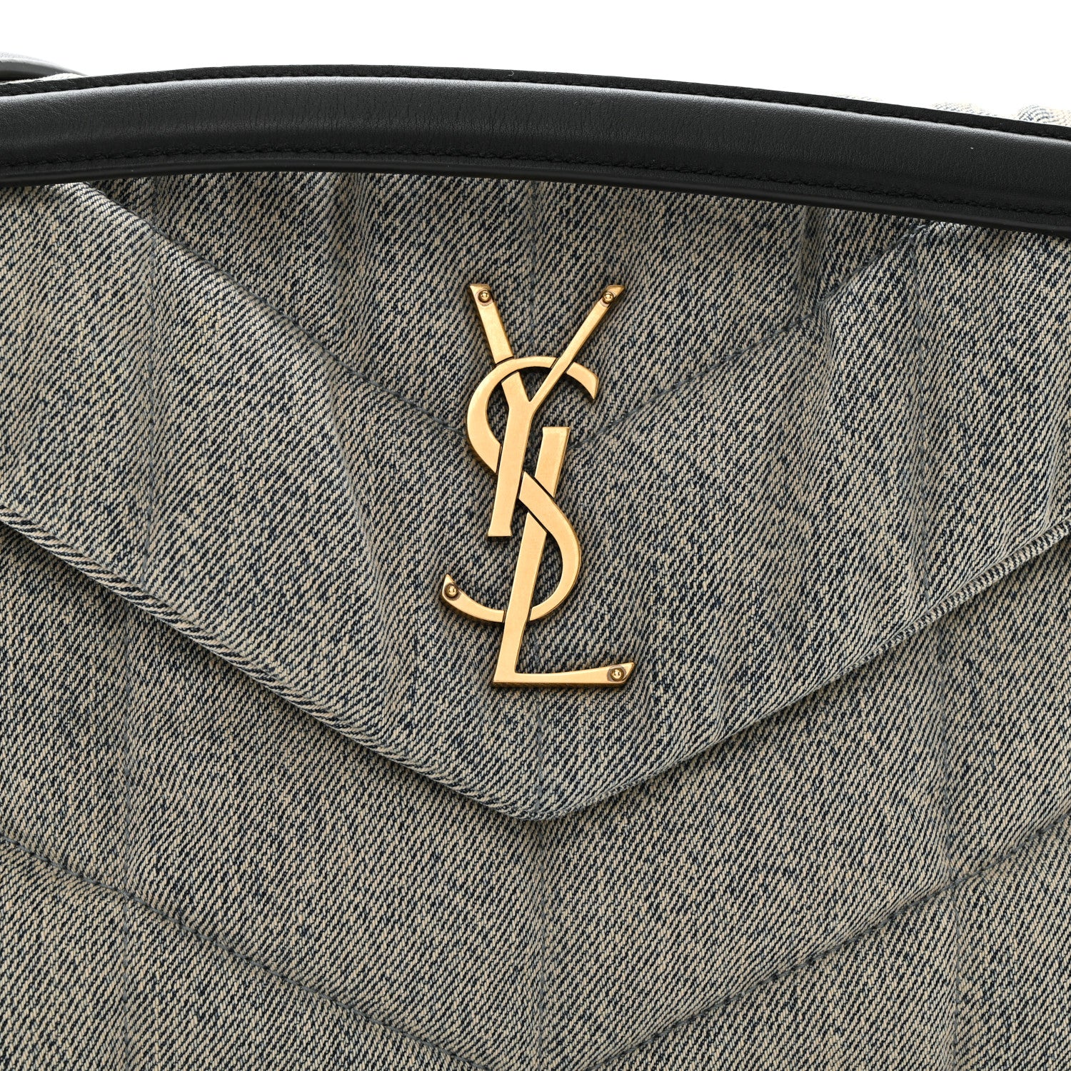 Saint Laurent Denim Quilted Small Loulou Puffer Monogram Chain Satchel Azur 8 of 11