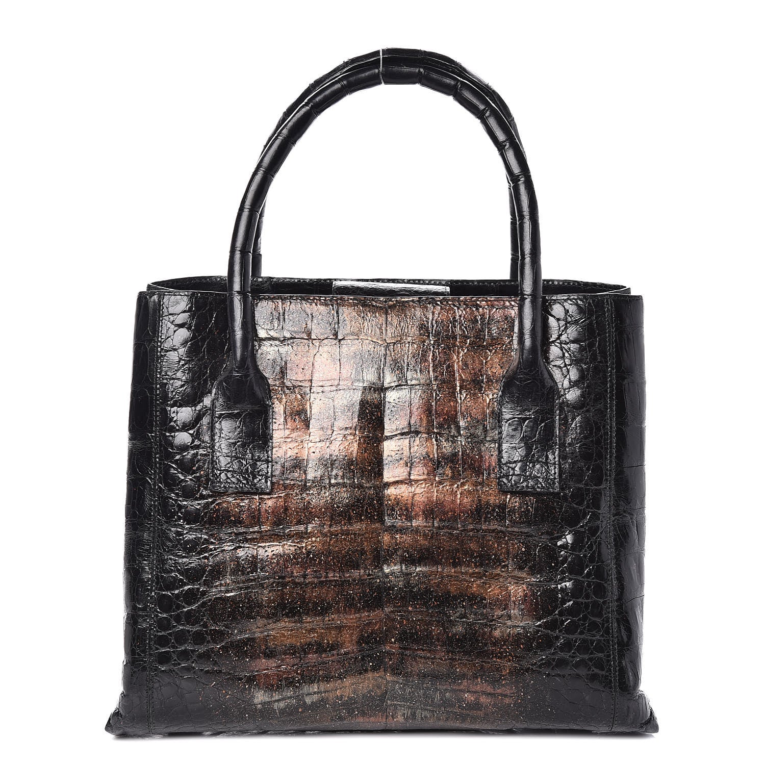 Nancy Gonzalez Metallic Crocodile Tote Black Bronze 1 of 8