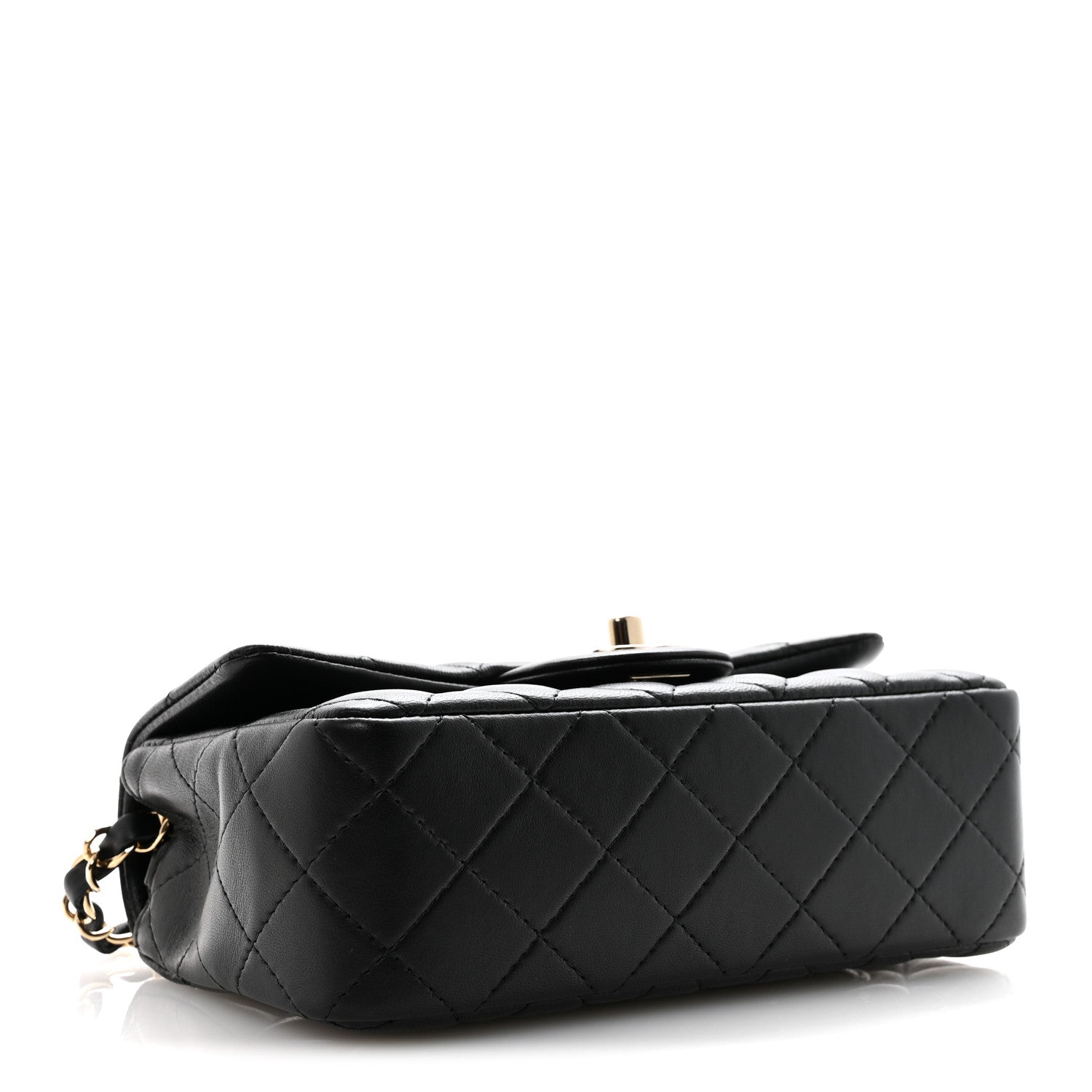 Chanel Lambskin Quilted Mini Rectangular Flap Black Black 4 of 11