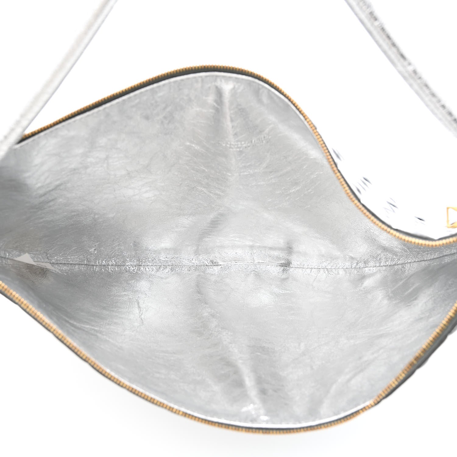 Bottega Veneta Metallic Nappa Intrecciato Medium Turn Pouch Silver 5 of 10