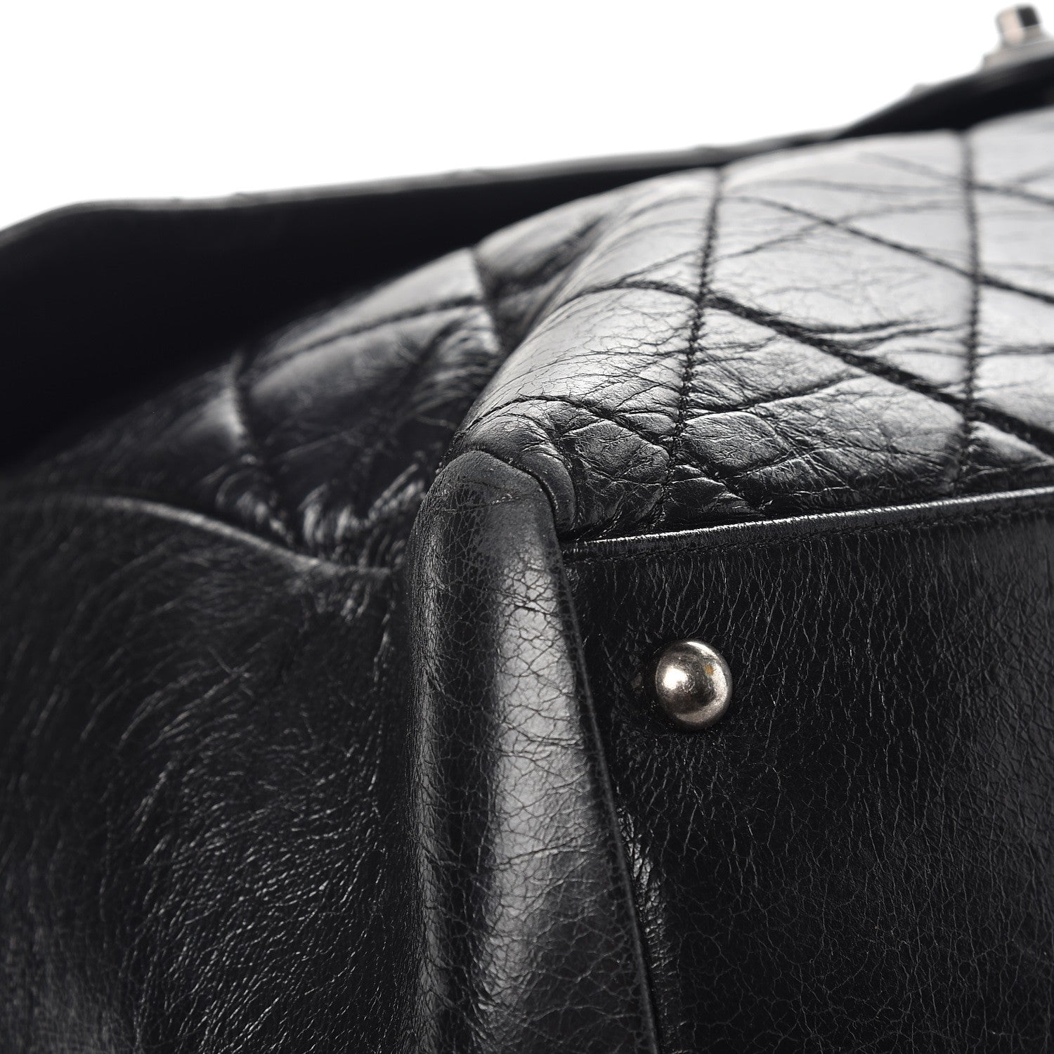 Chanel Glazed Calfskin Quilted Large Duo Color Tote Black 12 of 13