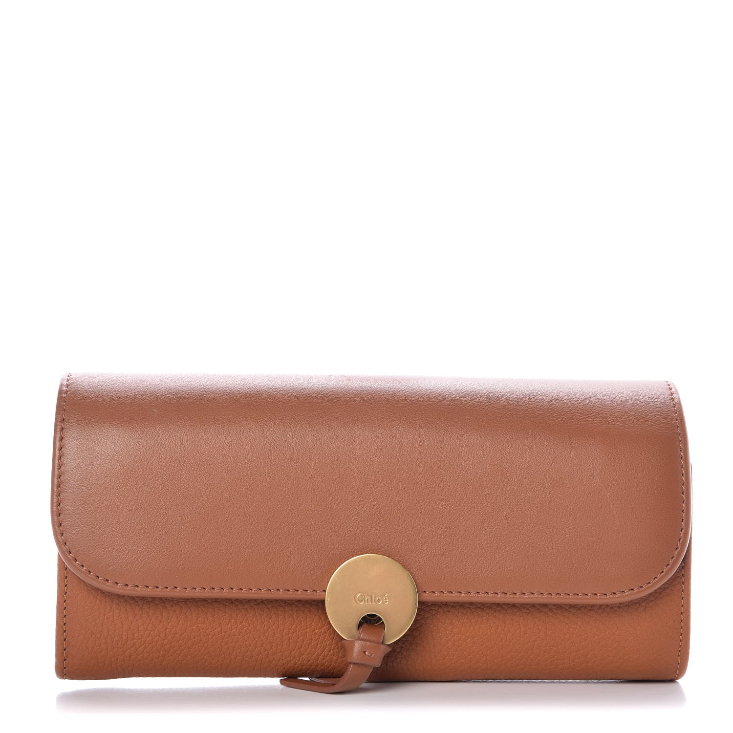Chloe Grained Smooth Calfskin Small Indy Long Wallet Caramel 1 of 8