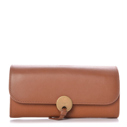 Chloe Grained Smooth Calfskin Small Indy Long Wallet Caramel 1 of 8