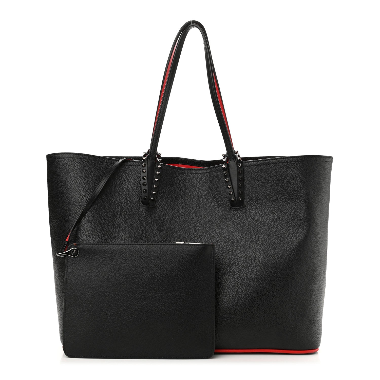 Christian Louboutin Calfskin Spikes East West Cabata Tote Black 1 of 12