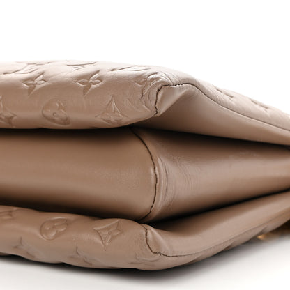 Louis Vuitton Lambskin Embossed Monogram Coussin MM Taupe 8 of 8