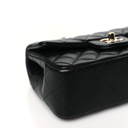 Chanel Lambskin Quilted Mini Top Handle Rectangular Flap Black 9 of 11