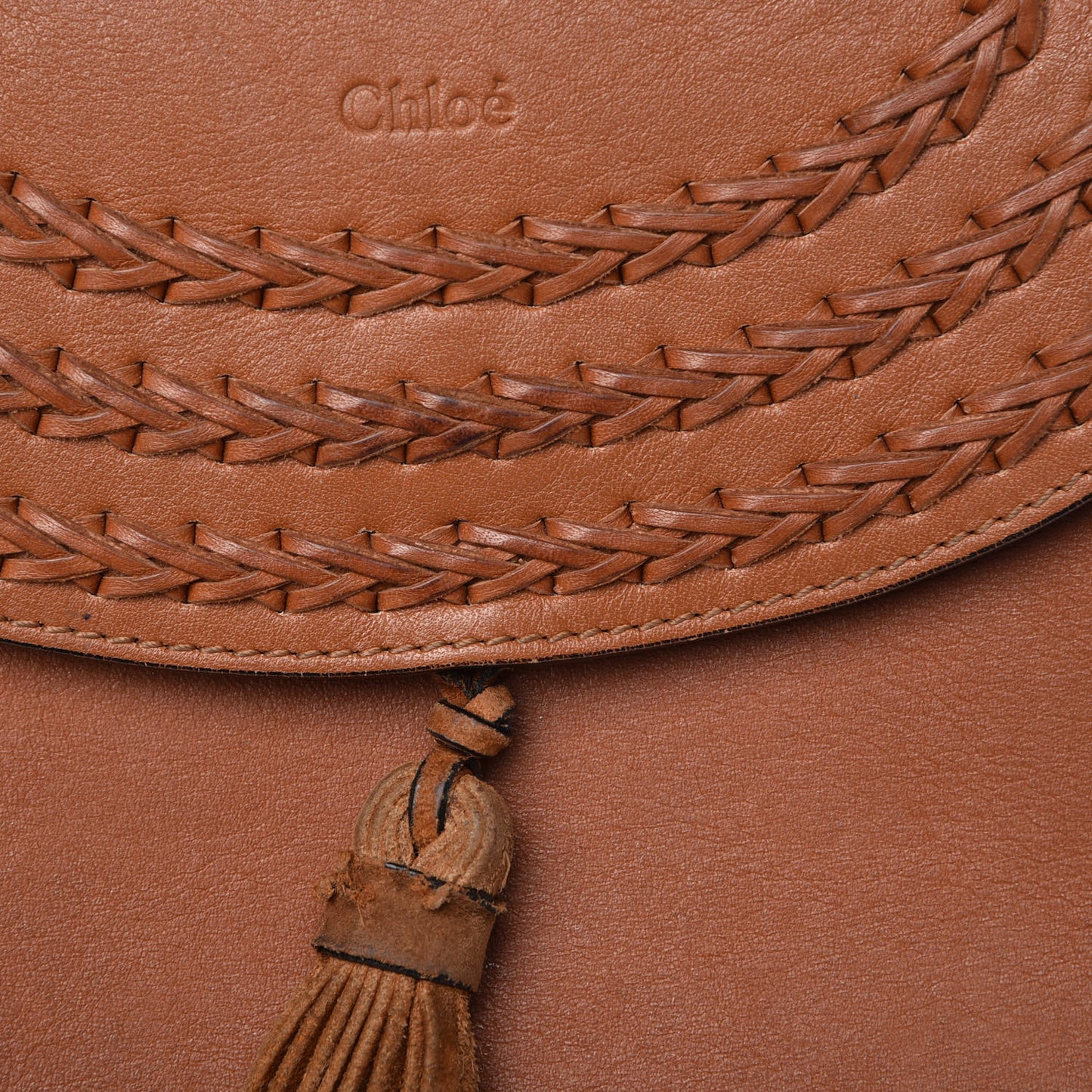 Calfskin Braided Medium Hudson Shoulder Bag Caramel