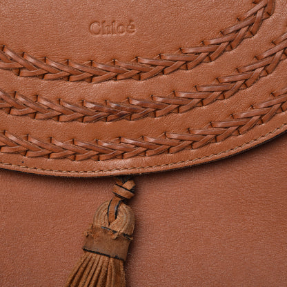 Chloe Calfskin Braided Medium Hudson Shoulder Bag Caramel 14 of 16