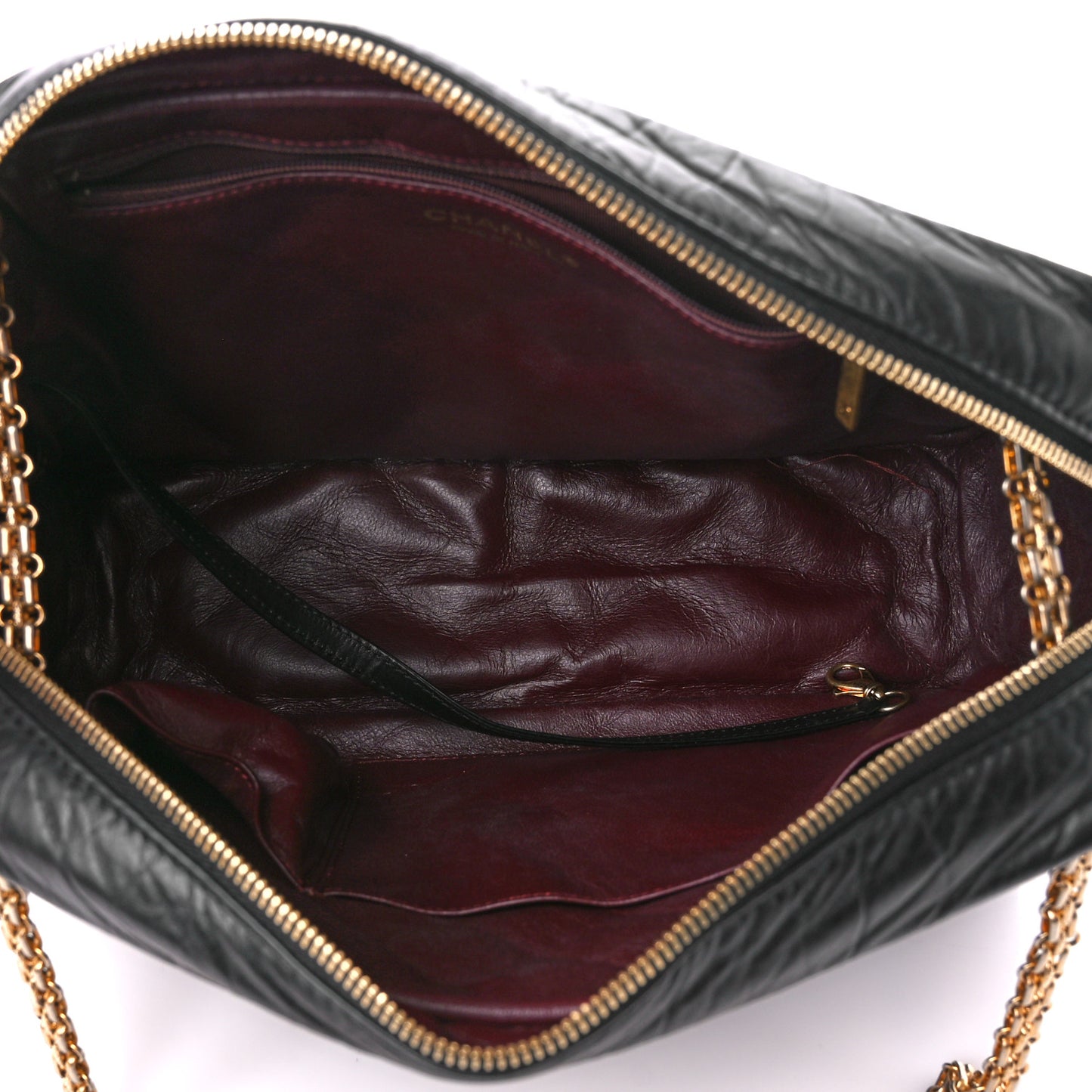 Aged Calfskin Quilted Large Reissue Camera Case Black