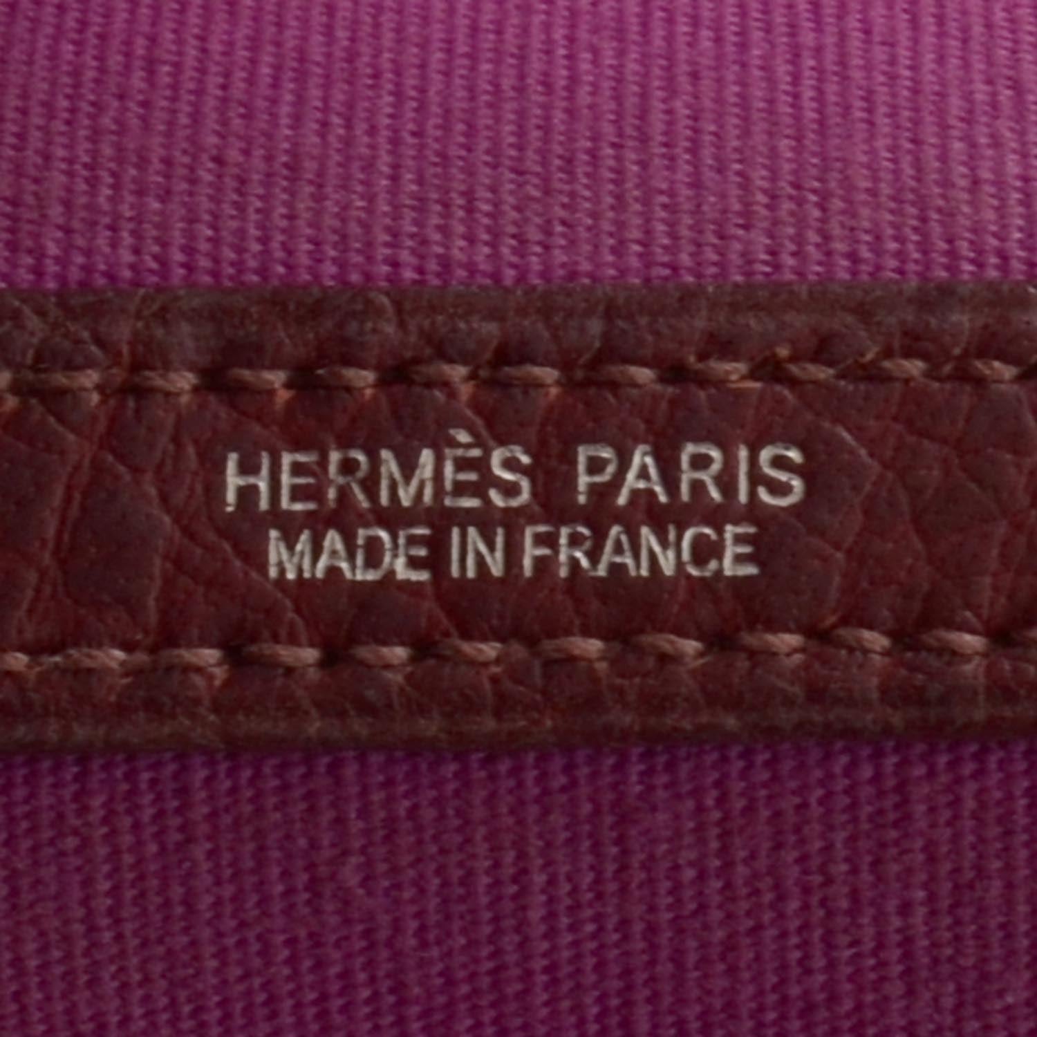 Hermes Toile Leather Garden Party PM Rouge Imperial 7 of 8