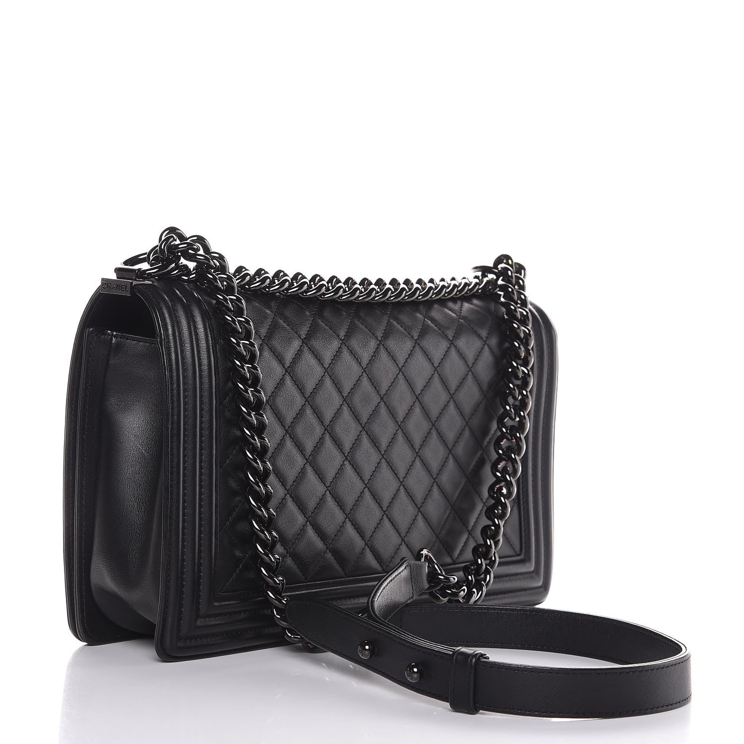 Chanel Calfskin Quilted New Medium Boy Flap So Black 3 of 8