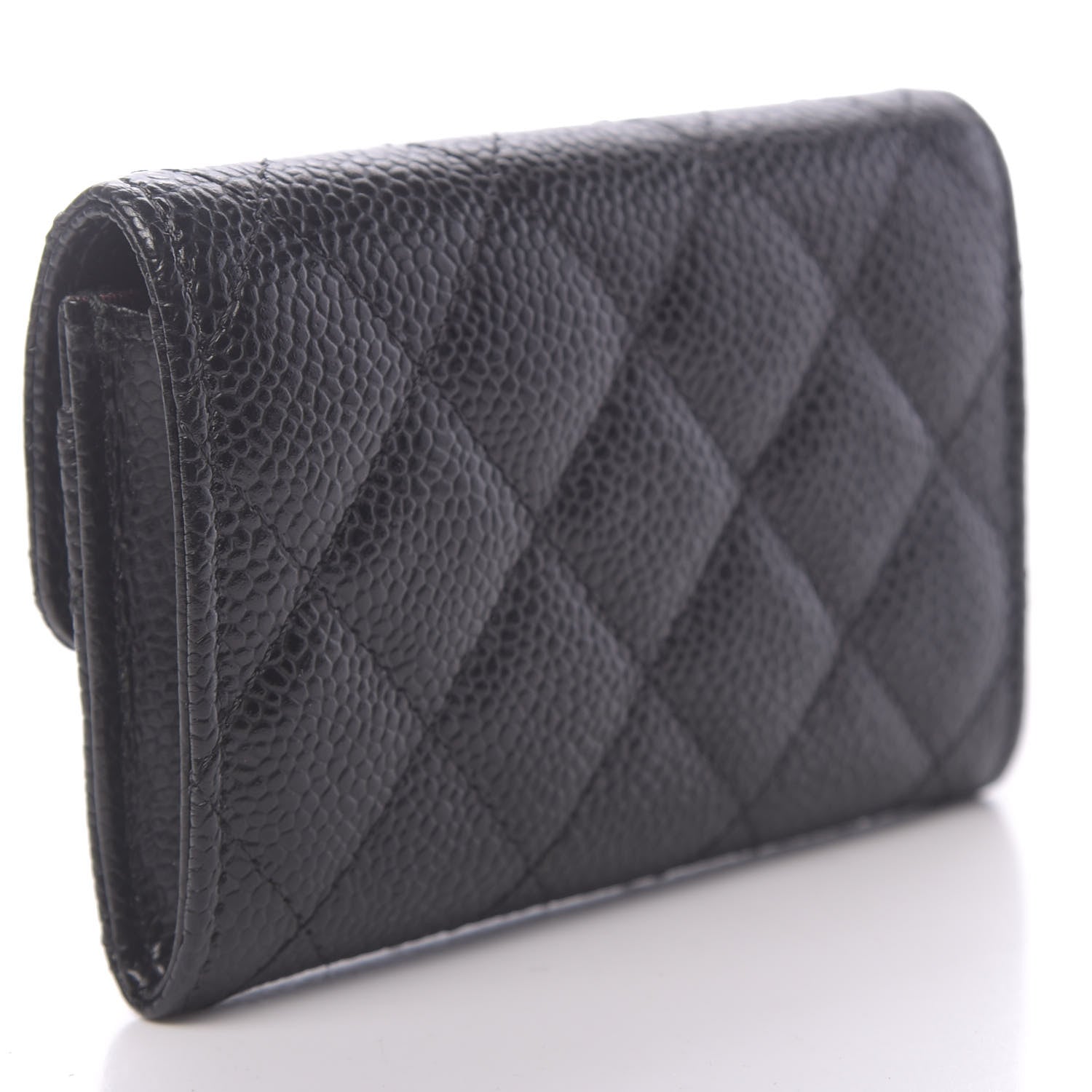 Chanel Caviar Quilted Flap Card Holder Wallet Black 3 of 9