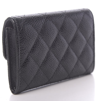 Chanel Caviar Quilted Flap Card Holder Wallet Black 3 of 9