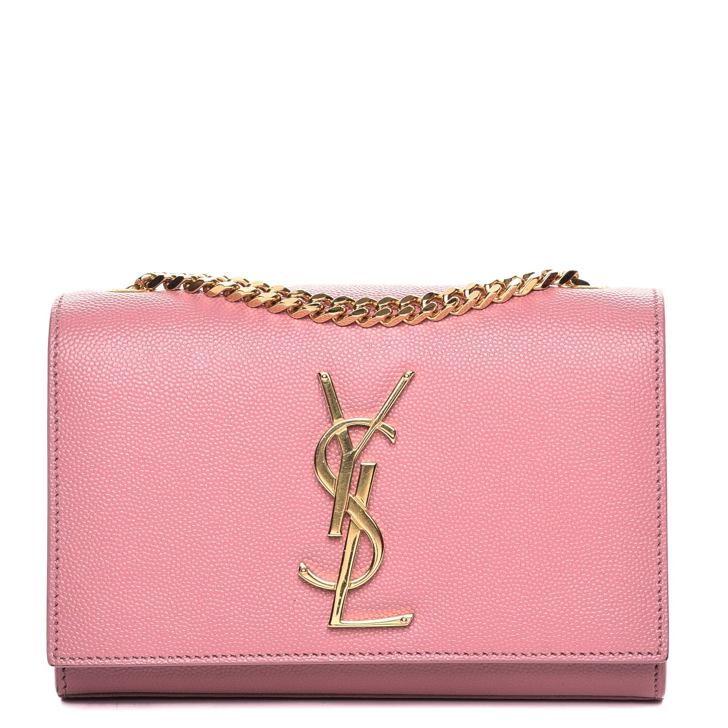 Saint Laurent Grain De Poudre Small Classic Monogram Kate Satchel Old Rose 1 of 7