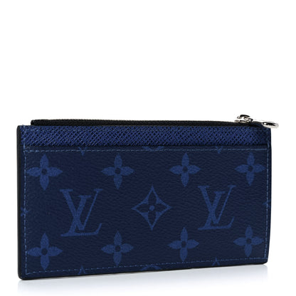 Louis Vuitton Monogram Taiga Coin Card Holder Cobalt 3 of 6