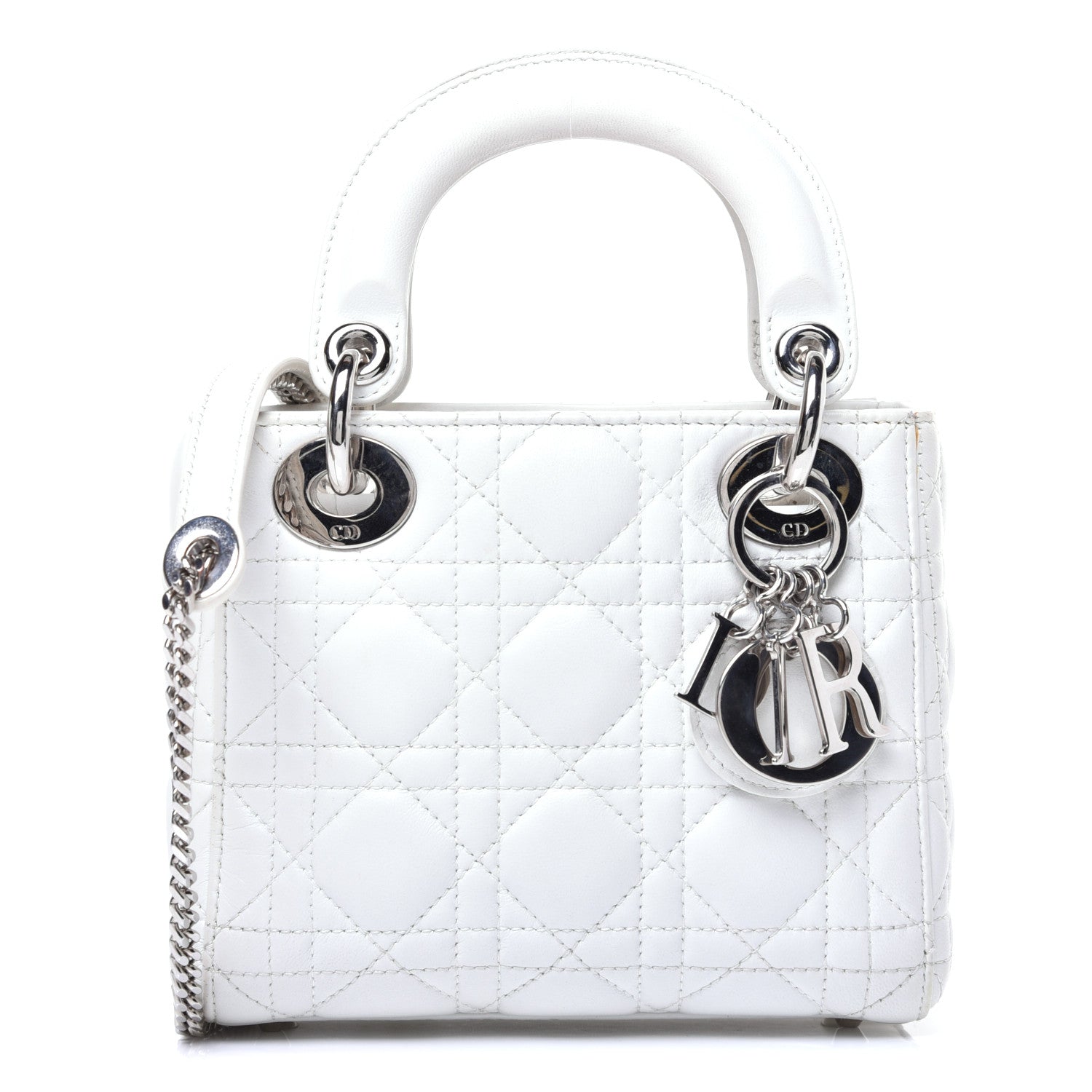 Christian Dior Lambskin Cannage Mini Lady Dior White 1 of 8