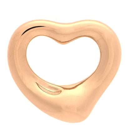 Tiffany 18K Rose Gold 11mm Elsa Peretti Open Heart Pendant 1 of 3