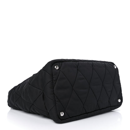 Prada Re-Nylon Nappa Triangle Quilted Padded Large Double Handled Zip Tote Black 4 of 9