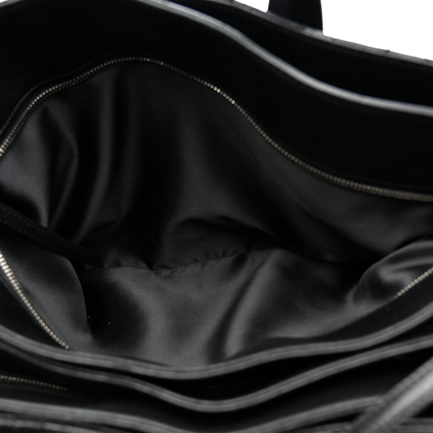 Lambskin Quilted Easy Carry Shopping Tote Black