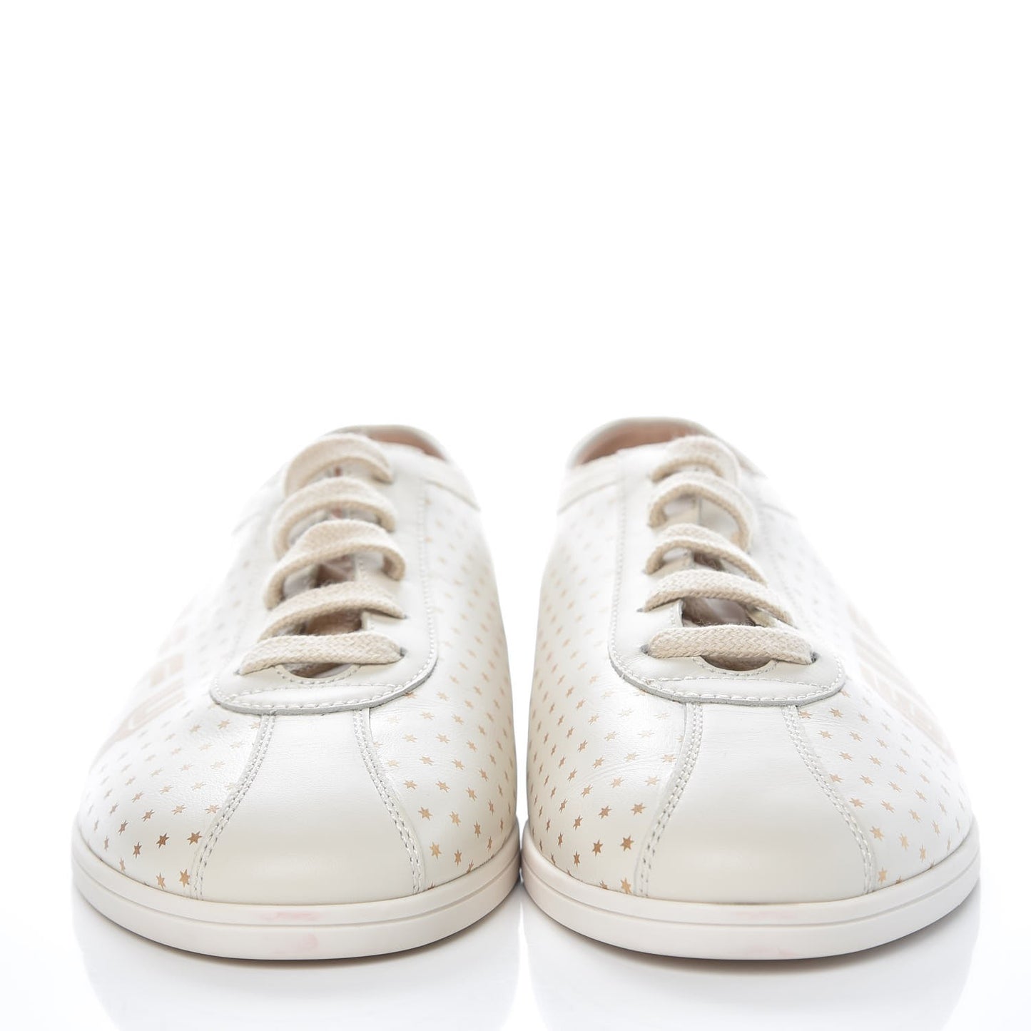 X SEGA Calfskin GUCCY Stars Womens Falacer Sneakers 39 White