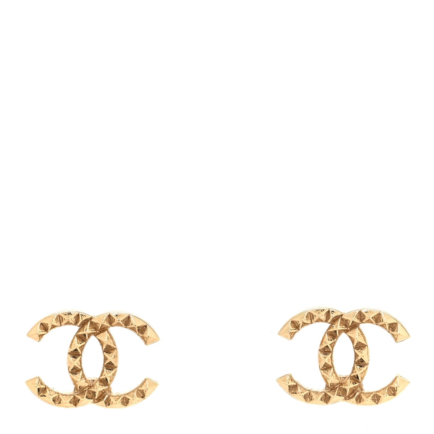 Studded CC Earrings Gold