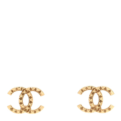 Chanel Studded CC Earrings Gold 1 of 5